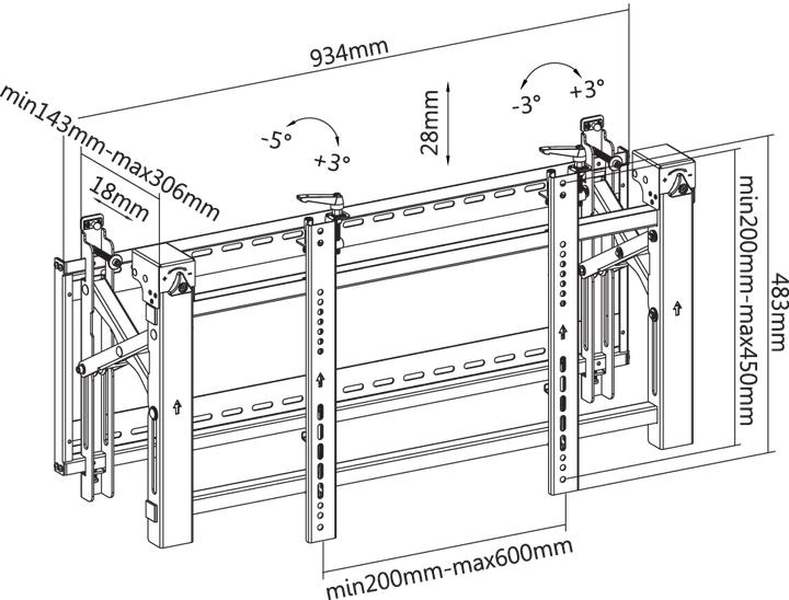 Actual product image Reflecta PLANO Video Wall with pop-out function (Wall, 70 kg, 45" - 70")
