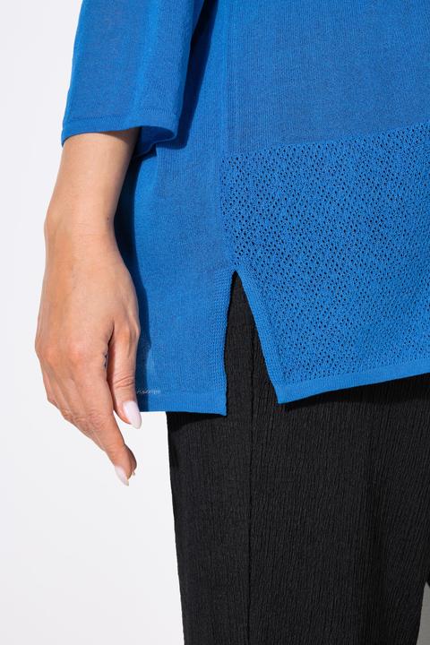Produktbild Ulla Popken Pullover, Karostruktur, oversized, Rundhals, Halbarm (42, 44)