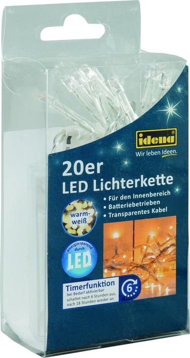 Produktbild Idena LED Lichterkette 20er warmweiss für Innen (0.11 m)