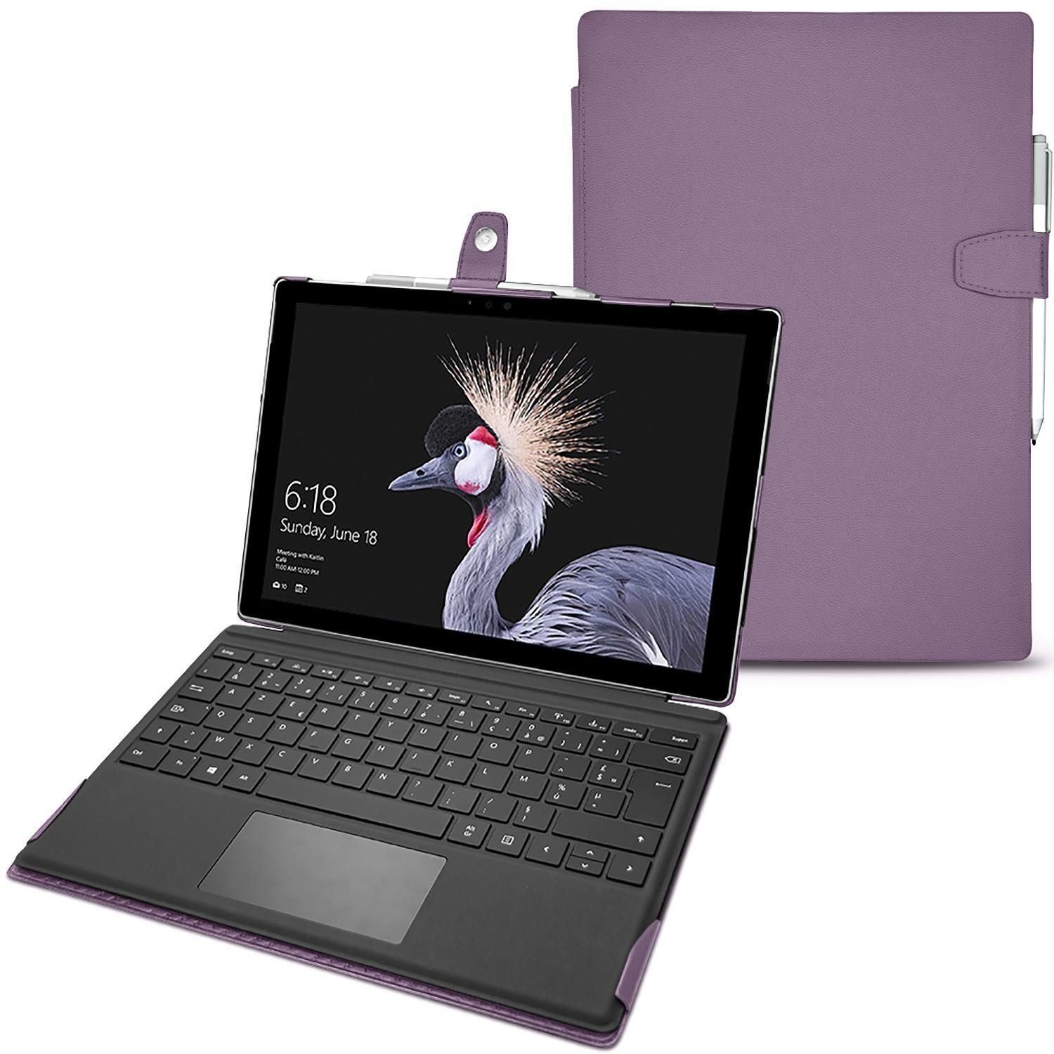 Noreve Lederschutzhülle (Surface Pro (2017)), Tablet Hülle, Violett