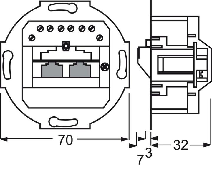 Actual product image Busch-Jaeger BJ UP junction box UAE 0215 8 8 pole - accessories network