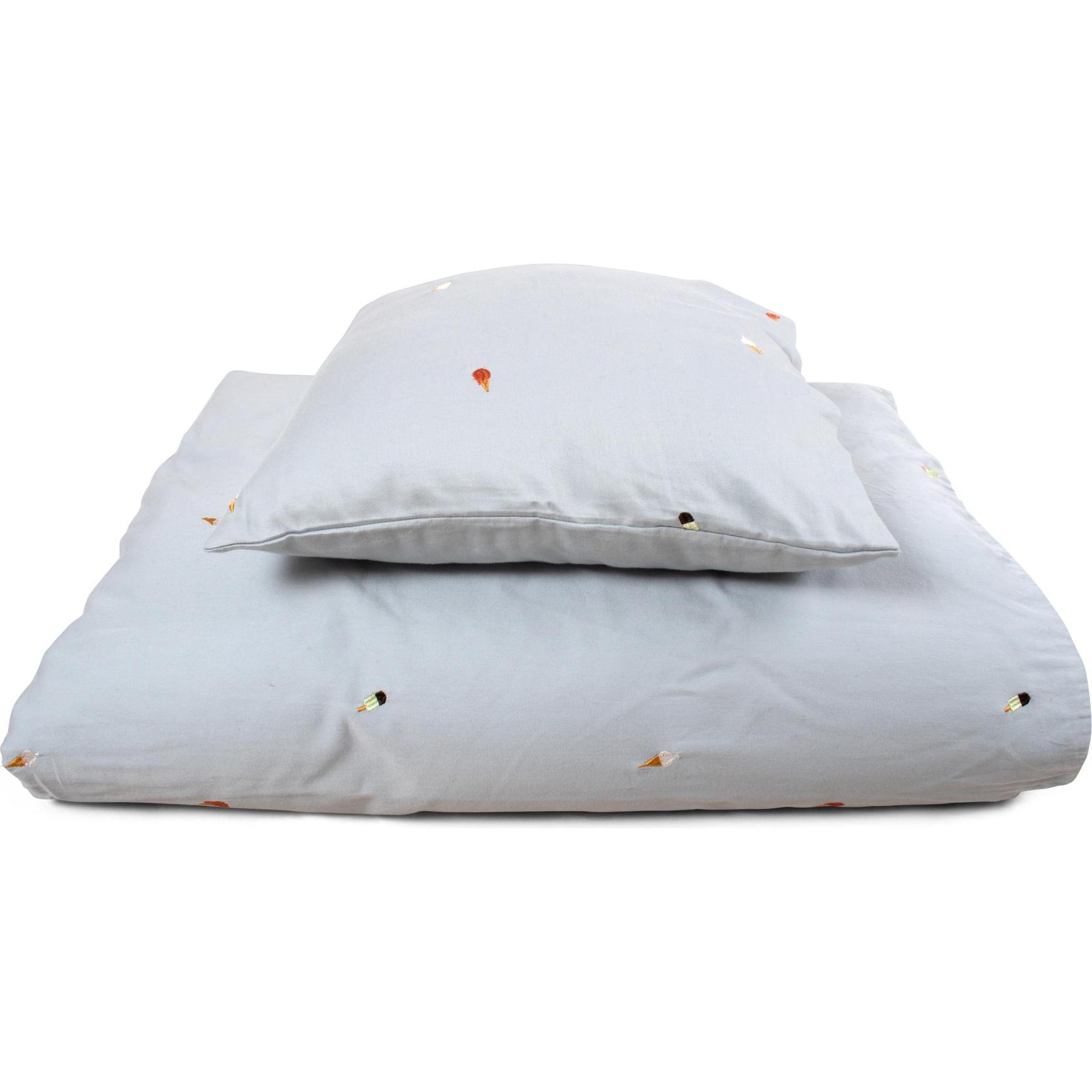 Filibabba, Kinderbettwäsche, Juniorbettwäsche – Cool Summer Stickerei – Pearl Blue