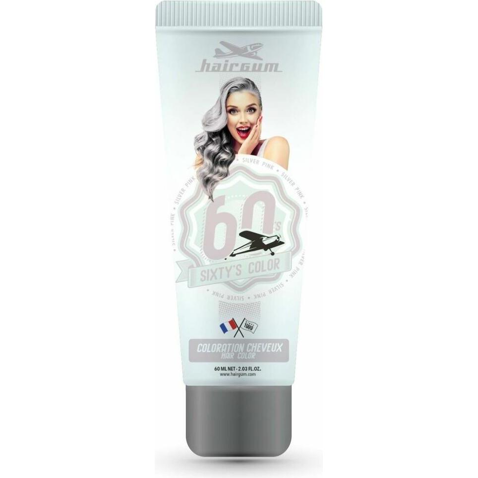 Hairgum, Haarfarbe, SIXTY'S COLOR hair color #silver pink 60 ml (#Silver Pink)