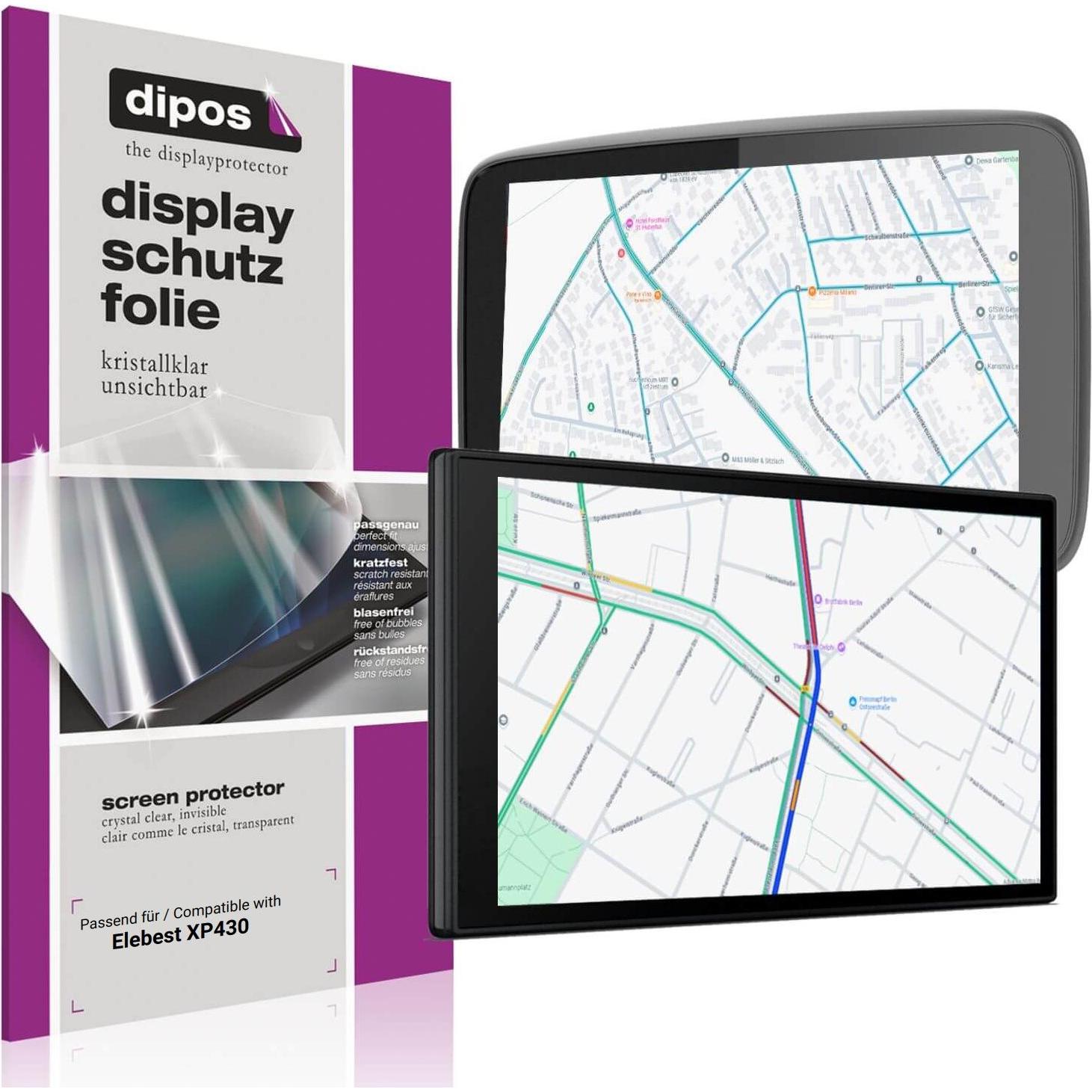Dipos, Fahrzeug Navigation Zubehör, Schutzfolie Klar für Elebest XP430