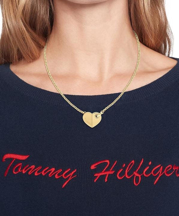 Immagine prodotto Tommy Hilfiger - Charming Bold Hearts Gold Plated Steel Necklace 2780927 (Acciaio inossidabile, 45 cm)