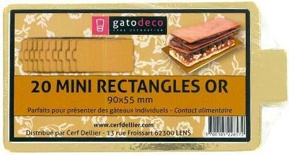 Actual product image Patisdécor Support à pâtisserie - Mini rectangle doré (20pcs) (20x)