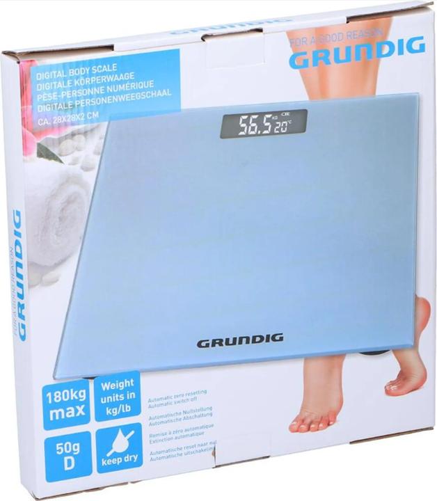 Produktbild Grundig Body scale silver 28x28x2,2cm (180 kg)
