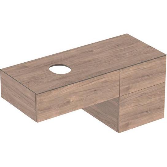 Geberit, Waschbeckenunterschrank, VariForm Unterschrank für Aufsatzwaschtisch, drei Schubladen, Ablagefläche, Geruchsver...