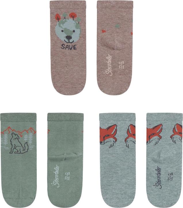 Immagine prodotto Sterntaler Kinder Socken 3er-Pack Save Nature – Fuchs & Wolf (confezione da 3, 19 - 22)
