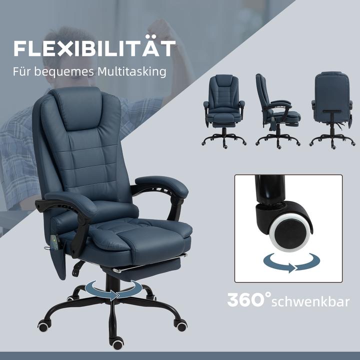 Image du produit Vinsetto Massagestuhl Kunstleder, Schaumstoff Blau