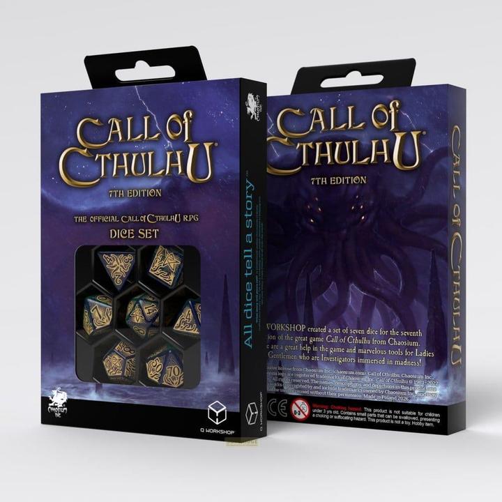 Produktbild Q Workshop Call of Cthulhu 7th Edition Set de 7 Dés Blue-green & Gold
