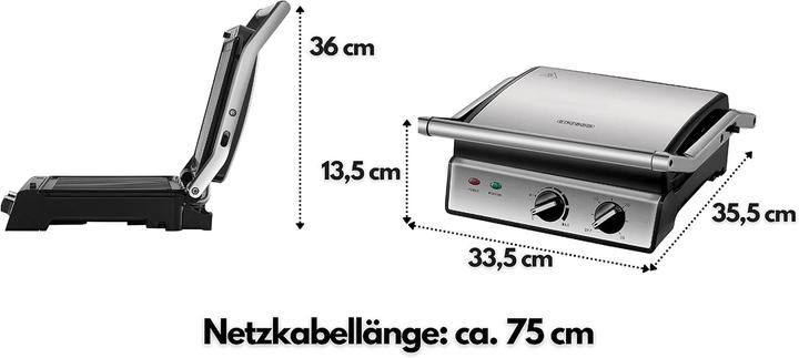 Image du produit Steinborg Kontaktgrill mit abnehmbaren Platten