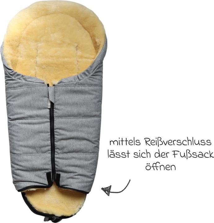 Produktbild Kaiser Baby Kaiser Babyschalen Fusssack aus Lammfell Naadja, light grey melange