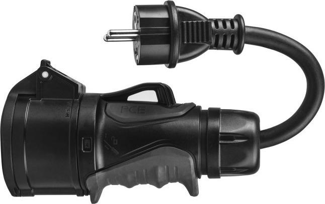 Produktbild GreenCell Adapter from red 16A 400V CEE coupling 5-pole socket to Schuko 230V plug (3.70 kW, 16 A)