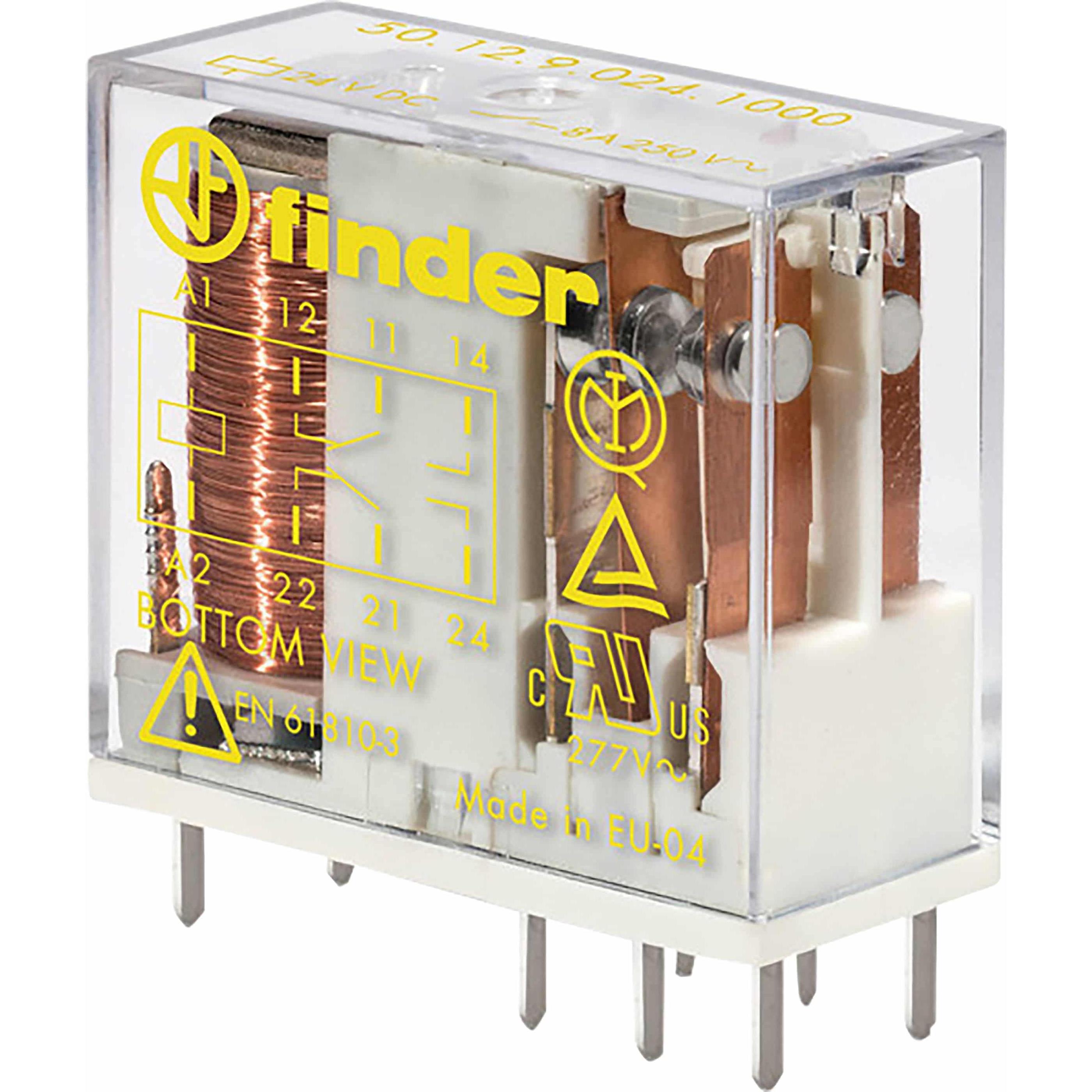 Finder Relè potenza PCB DPDT,bobina 8A 12V c.c., Relais