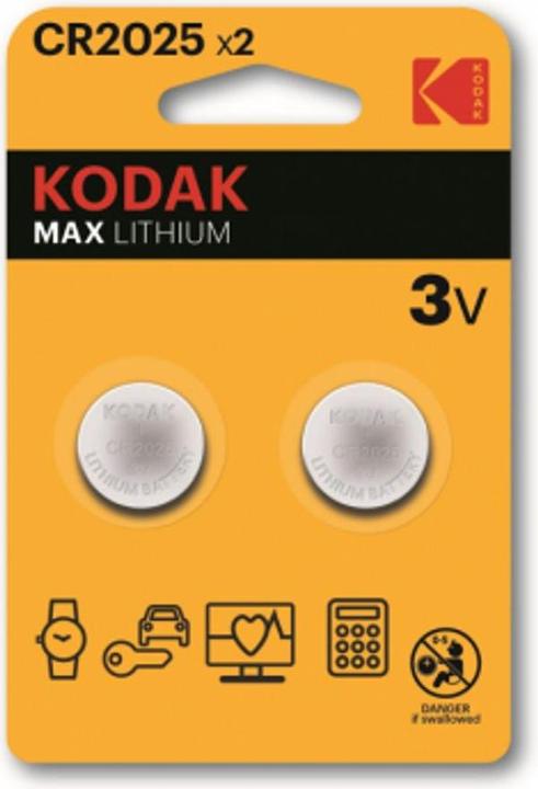 Kodak CR2025 Einwegbatterie (2 Stk., CR2025, 140 mAh)