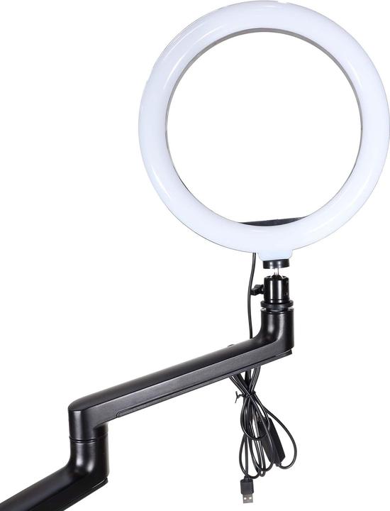 Produktbild Wiltec 4in1 Stativ rollbar Handyhalterung Ringlicht Streaming Setup Fotostativ (Kunststoff, Metall)