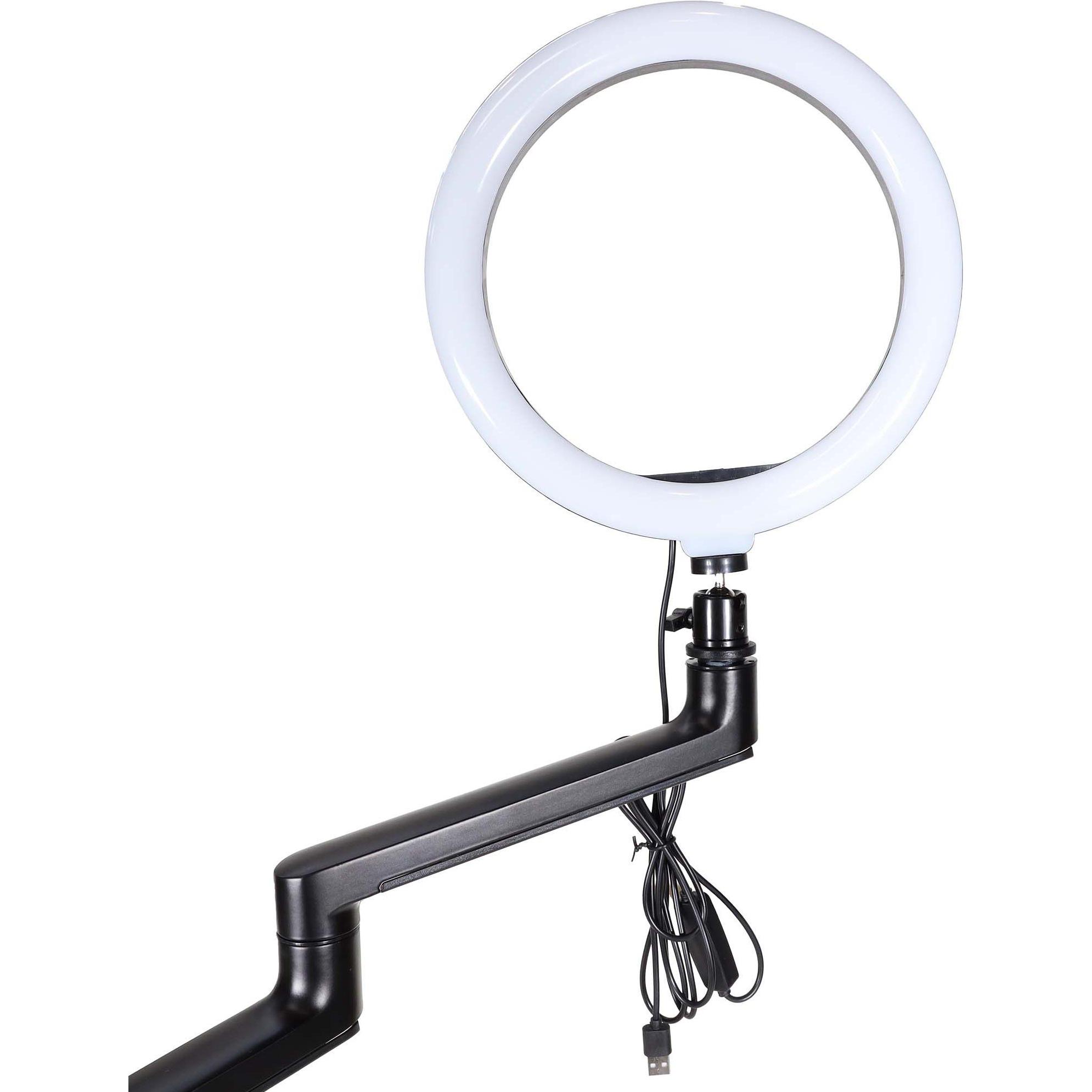 Thumbnail - Wiltec 4in1 Stativ rollbar Handyhalterung Ringlicht Streaming Setup Fotostativ (Kunststoff, Metall), Stativ, Schwarz
