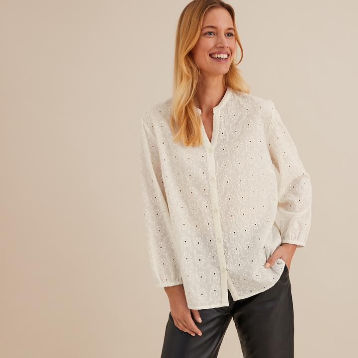 Image du produit Anne Weyburn Blouse à manches 3/4 avec broderie ajourée (44)