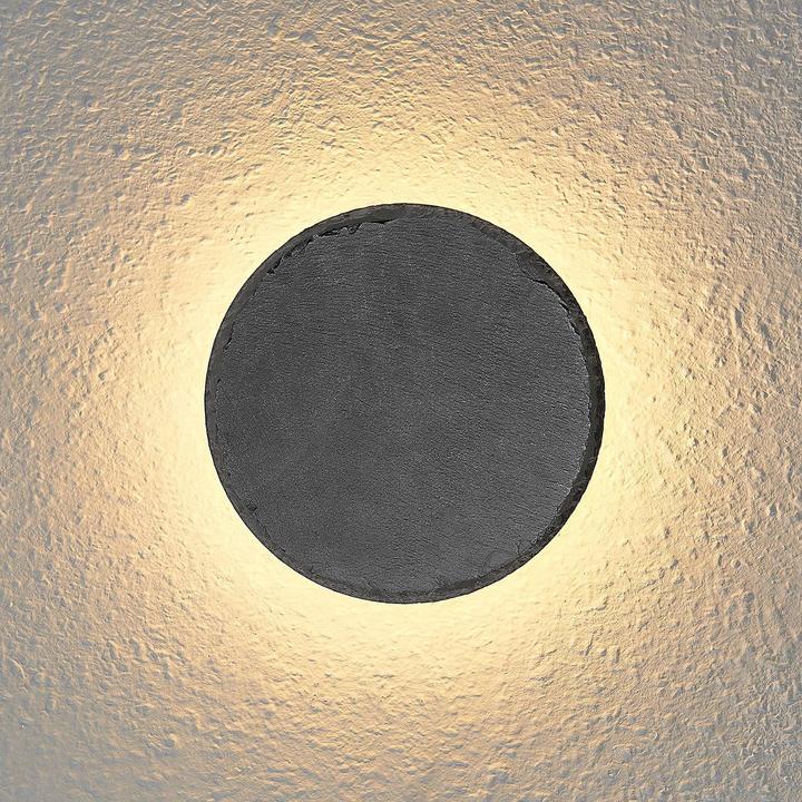 Produktbild Lindby Peetu LED-Wandleuchte, Schiefer, rund (1000 lm)