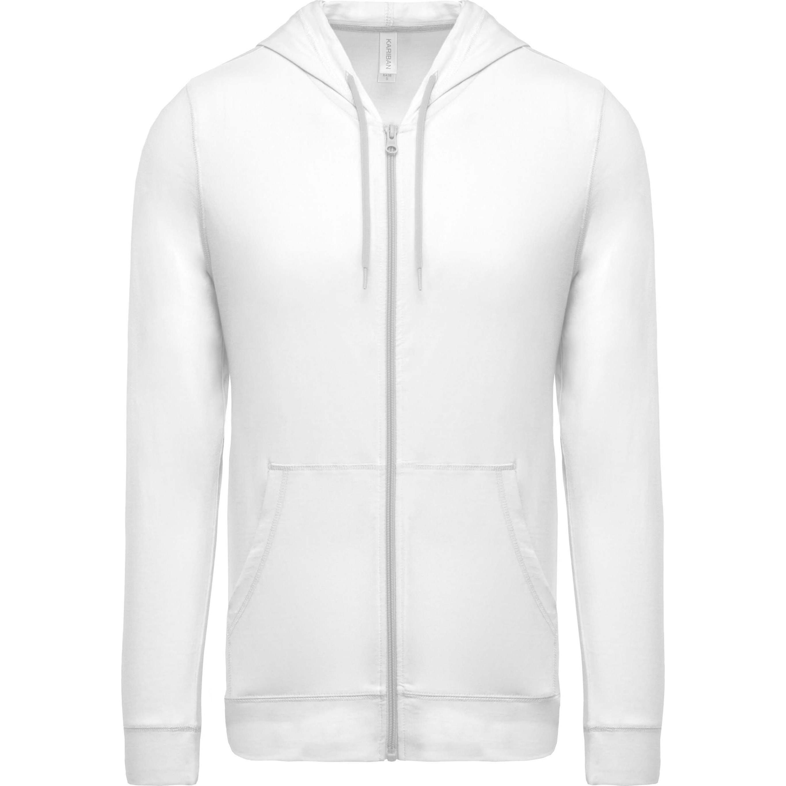Kariban, Jacke, Coton Légère À Capuche (S), Weiss, S