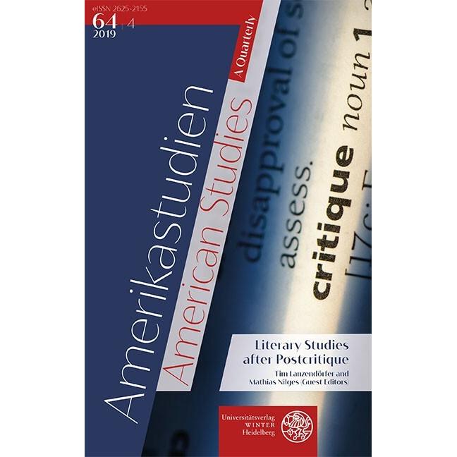Amerikastudien / American Studies. A Quarterly. Vol. 64:4 (2019), Fachbücher von Carmen Birkle, Tim Lanzendörfer, Birgit...