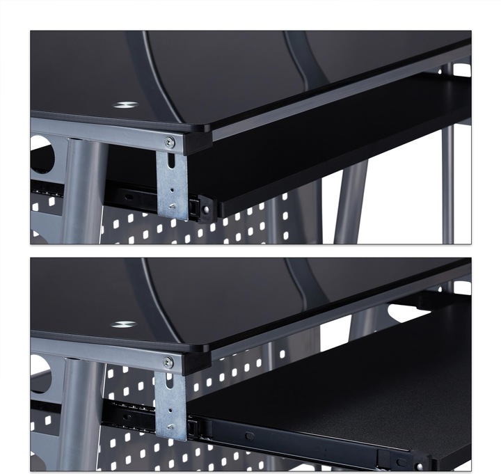 Actual product image Relaxdays Computer Desk With Glass-top (105 x 55 x 98 cm)