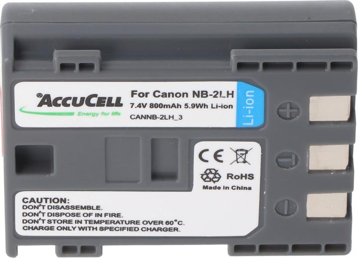 Produktbild AccuCell Akku passend für Canon NB-2LH, NB-2L Li-Ion, 800mah (Kamera Akku)