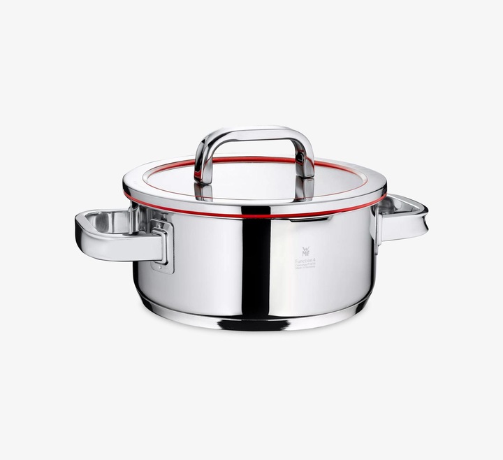 Produktbild WMF Kochtopf Bratentopf Induktion 20cm Glasdeckel 2,5l Function4 Edelstahl (20 cm, Bräter + Schmortopf, Edelstahl)