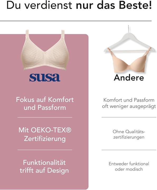 Produktbild Susa Comfort Plus Topsy BH ohne Bügel (Einzelpack, 75 C)