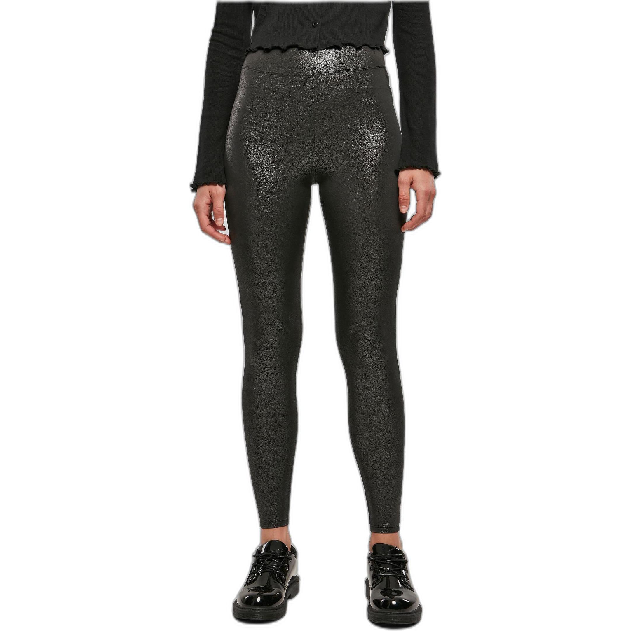 Urban Classics, Damen, Hosen, Ladies High Waist Glamour Leggings, Schwarz, (XL)