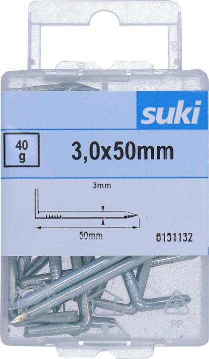 Actual product image Suki Hook pins 3x50mm (40 pcs., 50 mm)