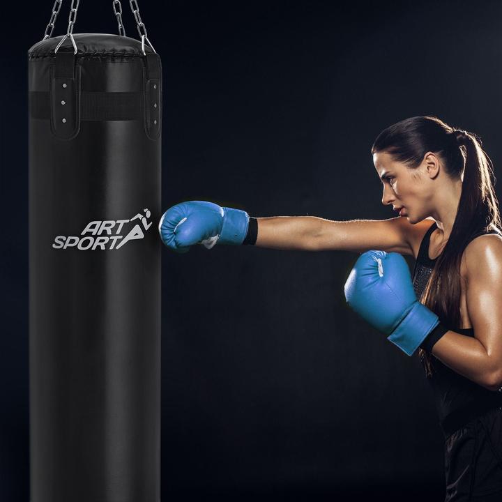 Image du produit Juskys Sac de frappe avec chaîne en acier et mousqueton (30 kg)