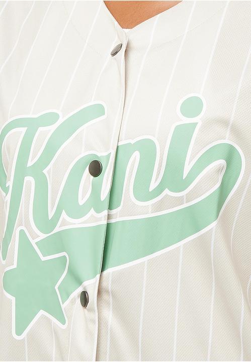 Actual product image Karl Kani Woven Signature Pinstripe Baseballshirt - 201083 (L)