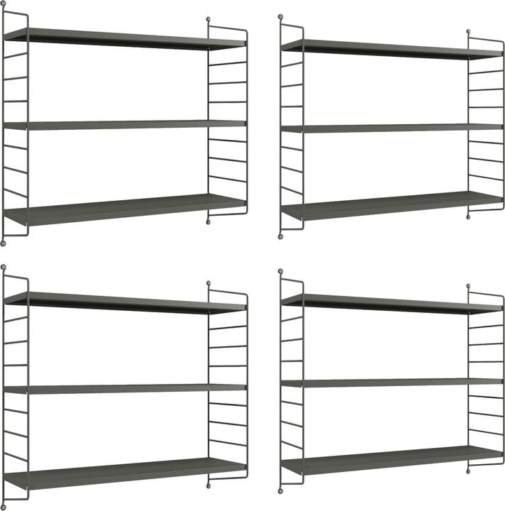 Nutritional values and ingredients En.Casa Modular wall shelf Strängnäs set of 4 anthracite grey (60 x 15 x 50 cm)