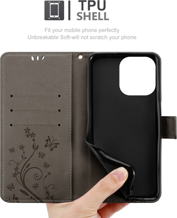 Immagine prodotto Cadorabo Cover per Apple iPhone 14 PRO MAX in stile libro a fiori (Apple iPhone 14 Pro Max)