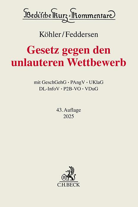 Immagine prodotto Legge sulla concorrenza sleale (Tedesco, Pesce di mare, Christianua, Jörn/Alexander, Helmut/Feddersen, Inge Scherer, Bernd Odörfer, 2024)