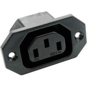 MPE-Garry C13 Net Entree Female with 6,3 mm faston tabs for 65 C, Elektronikkabel + Stecker