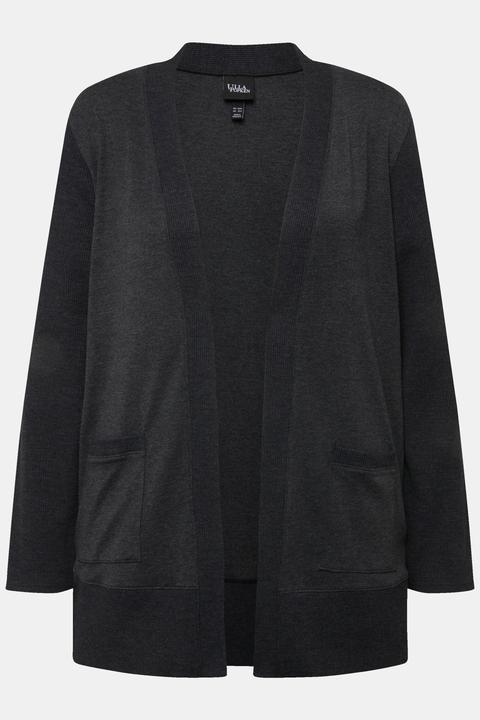 Produktbild Ulla Popken Sweatjacke, Waffelstruktur, offene Form, Langarm (60)