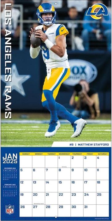 Image du produit NFL - Los Angeles Rams - Calendrier mural de l'équipe 30,5 x 30,5 cm 2025 (30,5 x 30,5 cm, Français, Italien, Espagnol, Allemand, Anglais)