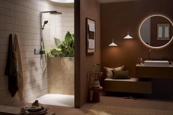 Actual product image hansgrohe Raindance Alive S EcoSmart Thermostatic Shower System with Rain Shower and Hand Shower