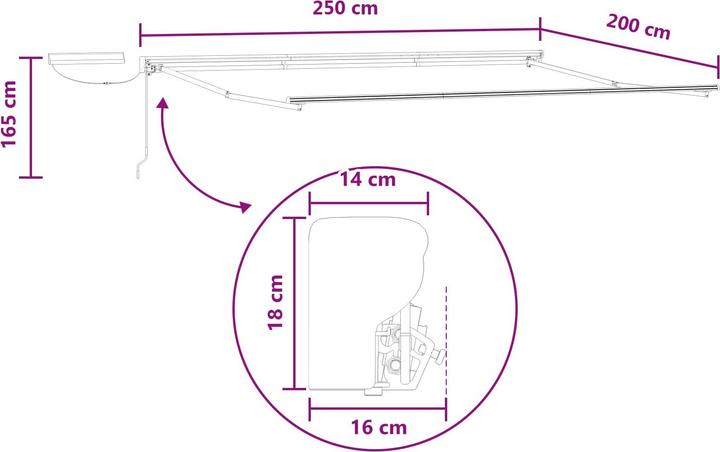 Produktbild vidaXL Elektrische ausziehbare Markise (2 m)