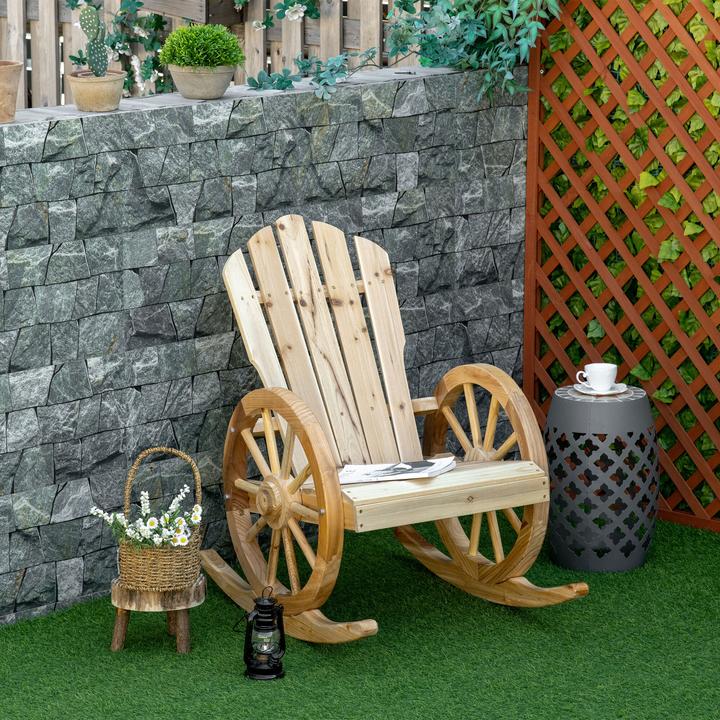 Actual product image Outsunny Rocking chair with wheel design armrests
