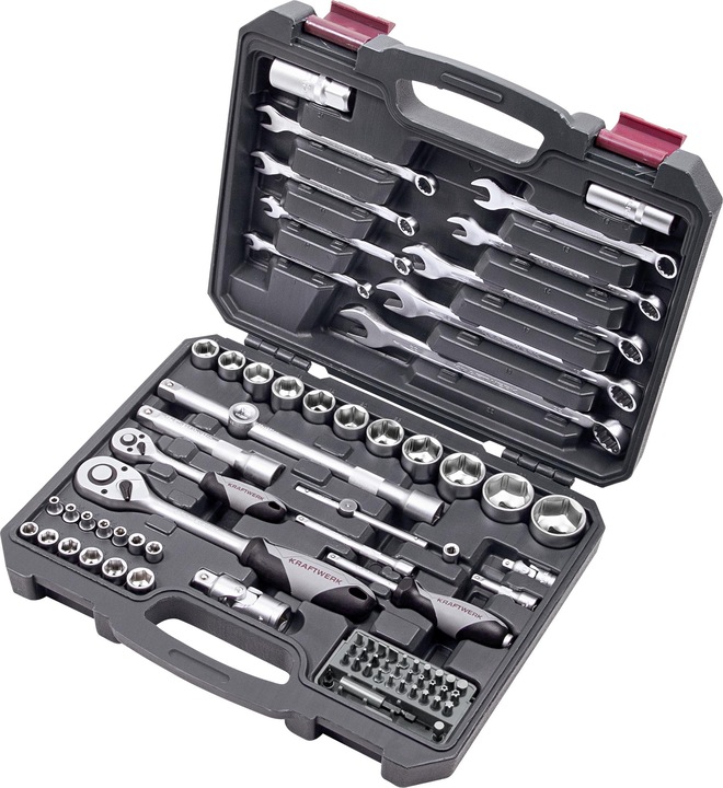 Kraftwerk Socket set Basic 1/4+1/2 80 pieces