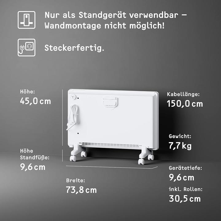 Produktbild Stiebel Eltron EG-50-TR2-PM Konvektor-Heizung Standgerät für ca. 25 m², TÜV geprüft, einfacher Regler (2000 W)