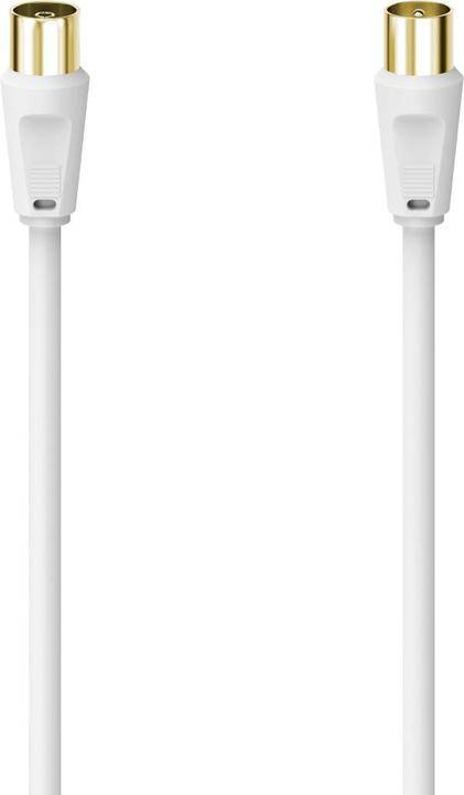 Image du produit Hama Câble d'antenne, connecteur coaxial - connecteur coaxial femelle, doré, 3 m, 100 dB, blanc (100 dB, Câble d'antenne)