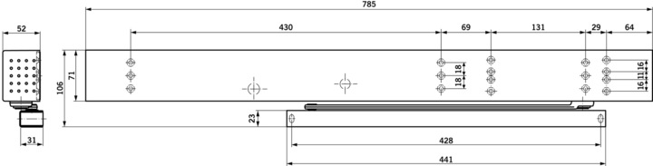 Productafbeelding Dormakaba Vrijloopdeurdranger TS 99 FLR / FLR-K Contur Design (Interieur)