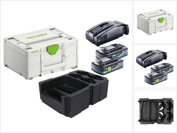 Festool Energie Set 2x BP 18 Li 4,0Ah HPC-ASI Akkupack 18V 4,0Ah HighPower ( 2x 205034 ) + SCA 16 (18 V)