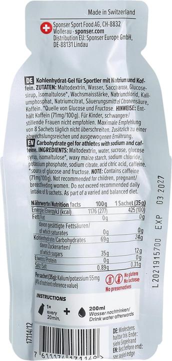 Actual product image Sponser Liquid Energy Plus (Neutral, 40 pcs., 1400 g)
