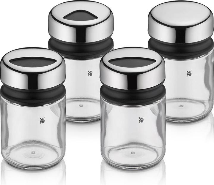Produktbild WMF Gewürzstreuer Set 4tlg Gewürzdose Gewürzstreuer Gewürzglas 100ml Glas Depot (Kräuter, Diverse Gewürze)